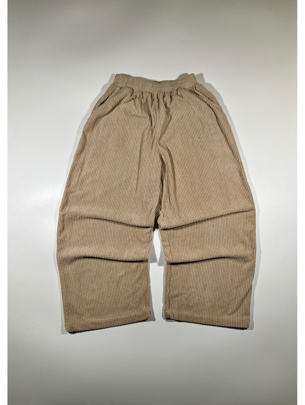 Micas Corduroy Pants Womens Small Tan Wide Leg High Waist Ribbed Trousers